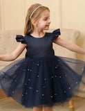 Flying Sleeve Bow Tulle Princess Dress