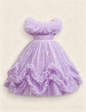 Iridescent Butterfly Tulle Gown