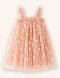 Sweet Flower Embroidered Tulle Dress
