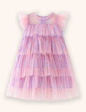 Rainbow Color Gradual Change Tulle Dress