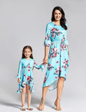 Mom and Me Family Matching Print Dress