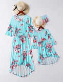 Mom and Me Family Matching Print Dress