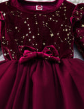Star Print Velvet Dress