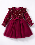Star Print Velvet Dress