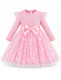 Colorful Butterfly Tulle Printed Long Sleeve Dress