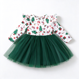 Christmas Long Sleeve Tulle Dress