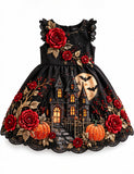 3D Rose Haunted Castle Party Dress