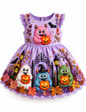 Fun Monster Halloween Jack-o'-lantern Party Dress