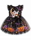 Halloween White Cat Tulle Party Dress