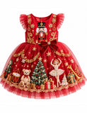 Nutcracker Embroidered Toyland Christmas Tulle Party Dress