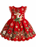 Christmas Reindeer Bow Party Dress