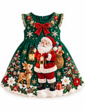 Christmas Big Santa Claus Bow Party Dress