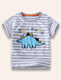 Sød Dinosaur Appliqué T-shirt
