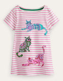 Short Sleeve Appliqué Tunic - Mini Taylor
