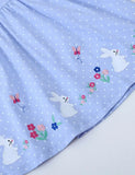 Rabbit Appliqué Dotted Dress