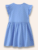 Cartoon Mouse Appliqué Dotted Dress