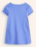 Rabbit Strawberry Appliqué Cotton Dress