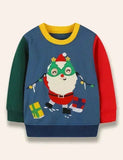 Julemands applikation farveblokeret sweatshirt