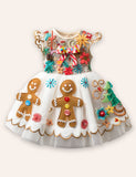 Clearance Sale -  Gingberbread Man Appliqué Tulle Dress