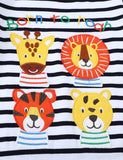 Wild Animal Friend Appliqué T-Shirt