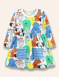 Doggy printet sweatshirtkjole