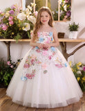 Flower Decoration Sequin Princess Party Dress