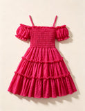 Solid Color Bubble Sleeve Dress