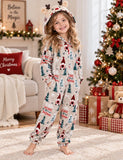 Christmas Tree Family Matching Fleece Hooded Zip-Up Pajamas