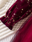 Star Print Velvet Dress