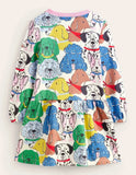 Doggy printet sweatshirtkjole
