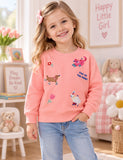 Cartoon Animal Applique Sweatshirt