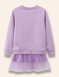 Sweatshirt med pailletter i tyl-nederdel