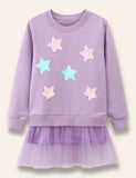 Sweatshirt med pailletter i tyl-nederdel