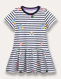Rainbow Fruit Printed Striped Dress