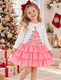 Christmas Tree Print Multi-layer Dress