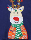 Sweat-shirt à appliqué de renne et lampion de Noël