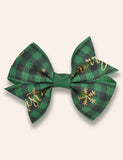 2PCS Christmas Ribbed Bow Hairpins