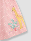 Μπροστινό φόρεμα με κουμπιά Coral Pink Giraffe