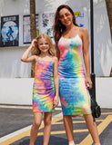 Mom and Me Tie-dye Suspender Dress