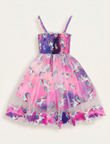 Cute Unicorn Suspender Tulle Dress