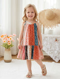 Ethnic Style Printed Neck Holiday Dress