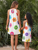 Mom and Me Floral Print Suspender Dress