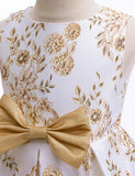 Flower Print Sleeveless Bow Princess Dress