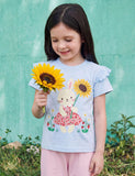 Rabbit Sunflower Print T-Shirt