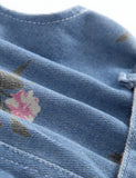 Flower Print Waist Denim Dress