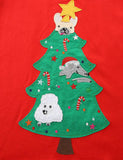 Big Christmas Tree Applique Long Sleeve Dress