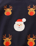 Santa Claus Reindeer Print Sweatshirt