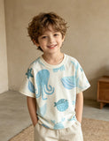 Cute Marine Animal Print T-shirt