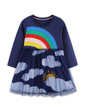 Rainbow Applique Tulle Dress