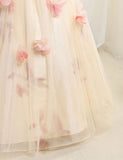 Three-dimensional Flower Off-the-shoulder Princess Tulle Dress